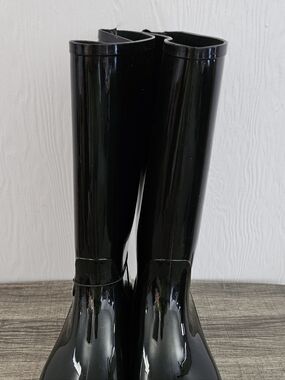 Time And Tru Womens Size 11 W Pull On Black Rain Boots